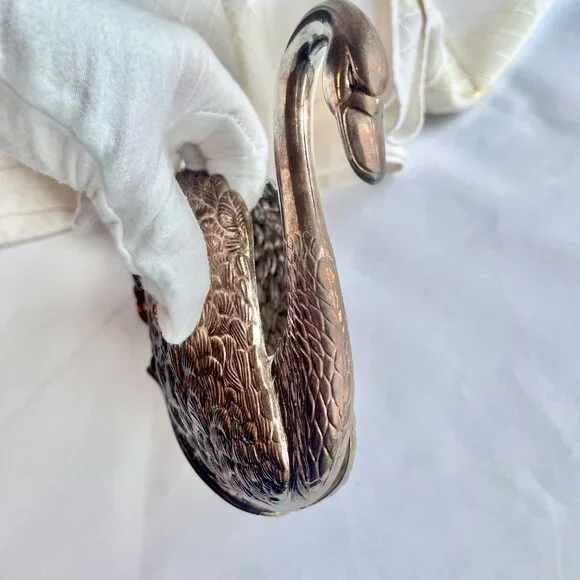 Godinger Silver Plate Swan, Collectible Napkin Holder VTG Godinger Made in Italy - Picture 15 of 17